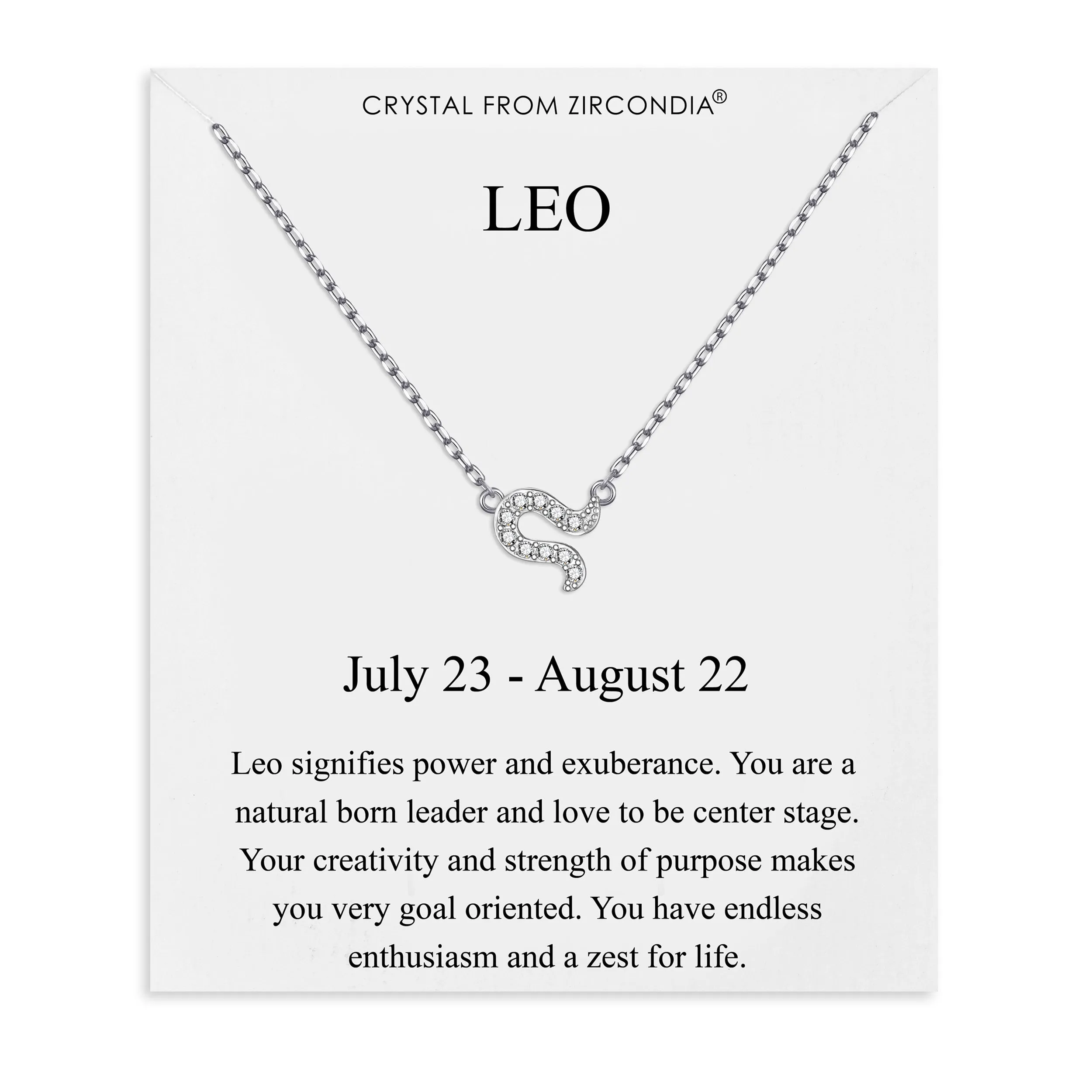 Leo Zodiac Star Sign Necklace Created with Zircondia® Crystals
