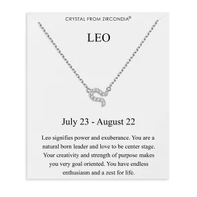 Leo Zodiac Star Sign Necklace Created with Zircondia® Crystals