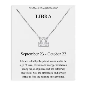 Libra Zodiac Star Sign Necklace Created with Zircondia® Crystals