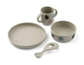 Liewood Vivi Printed Tableware Set - Monster / Mist