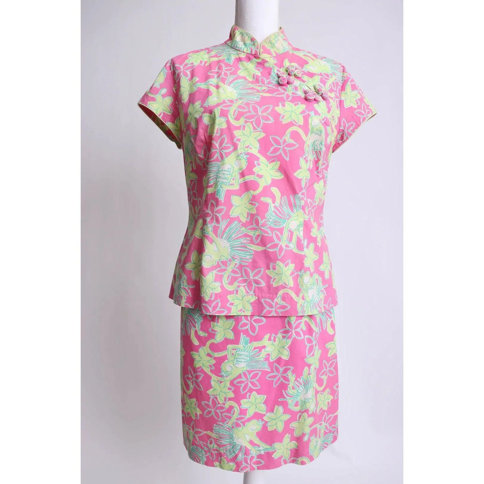 LILLY PULITZER 90's Pink and Green Skirt Set | Size M