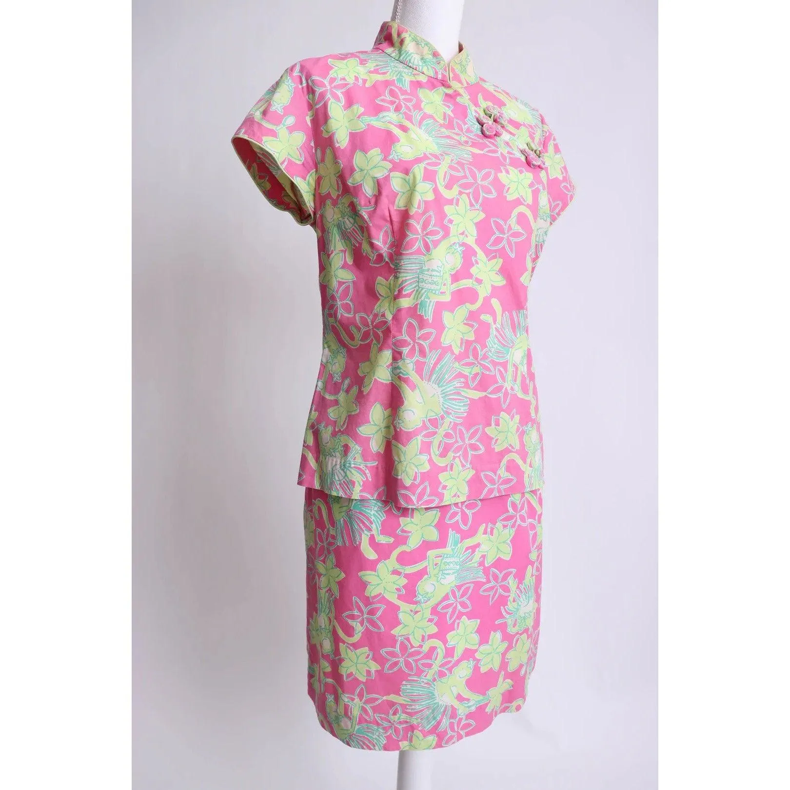 LILLY PULITZER 90's Pink and Green Skirt Set | Size M