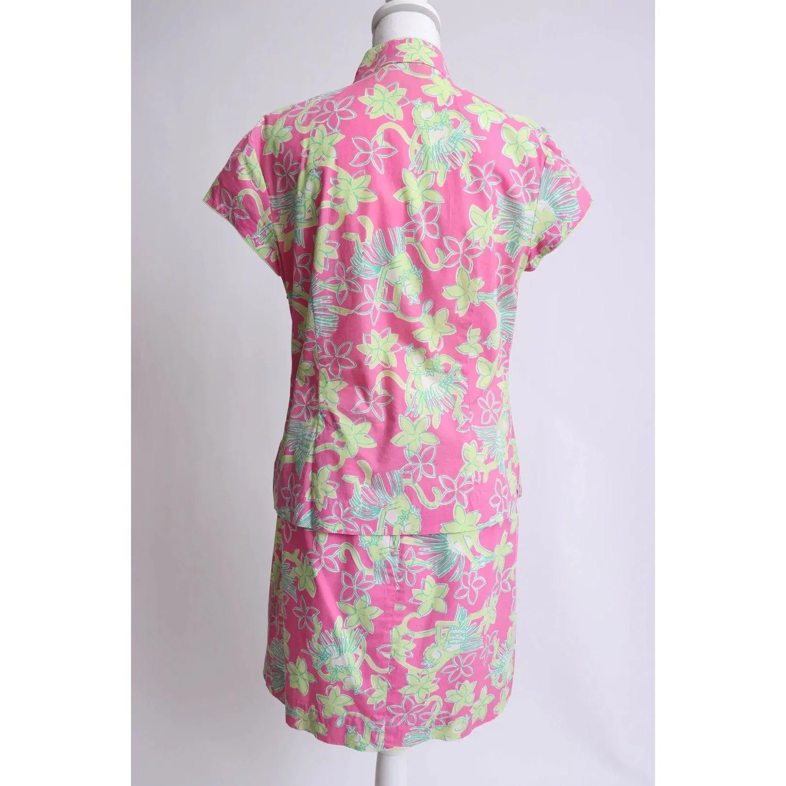LILLY PULITZER 90's Pink and Green Skirt Set | Size M