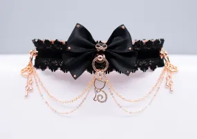 Limited Edition - Rose Gold & Black Velvet Luxury Kitten Collar