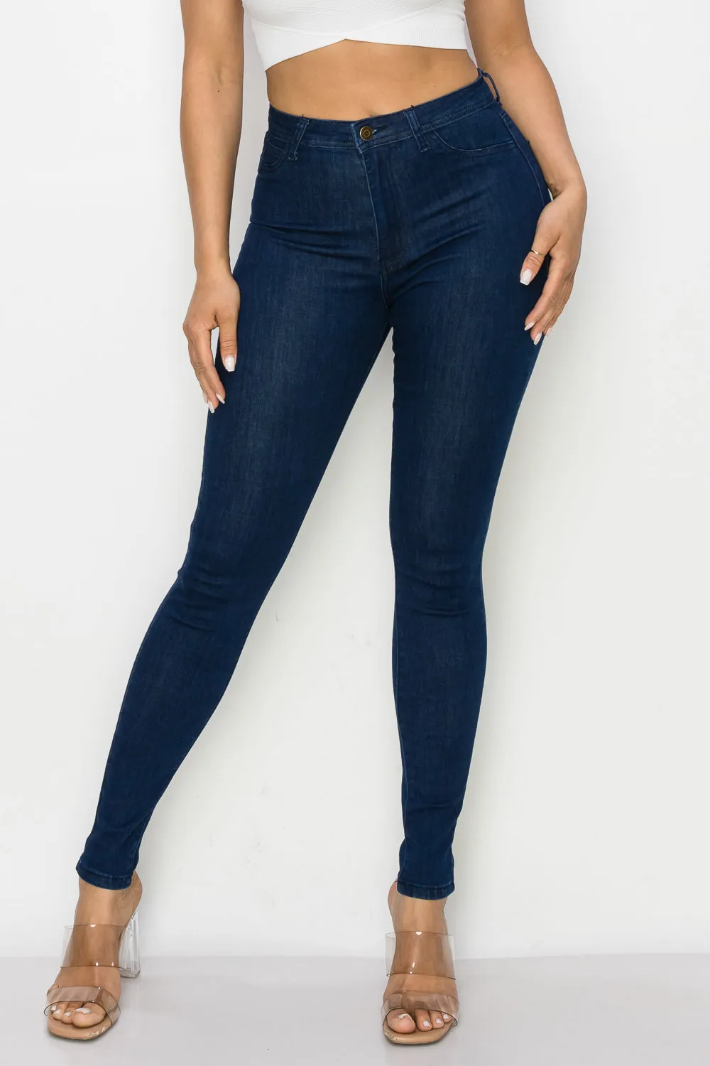 LO-126 OPEN PACK INK HIGH WAISTED SKINNY DENIM JEANS