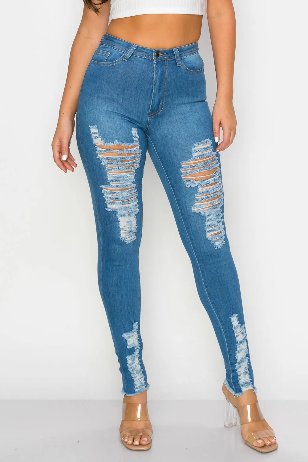LO-196 RIPPED SKINNY DENIM