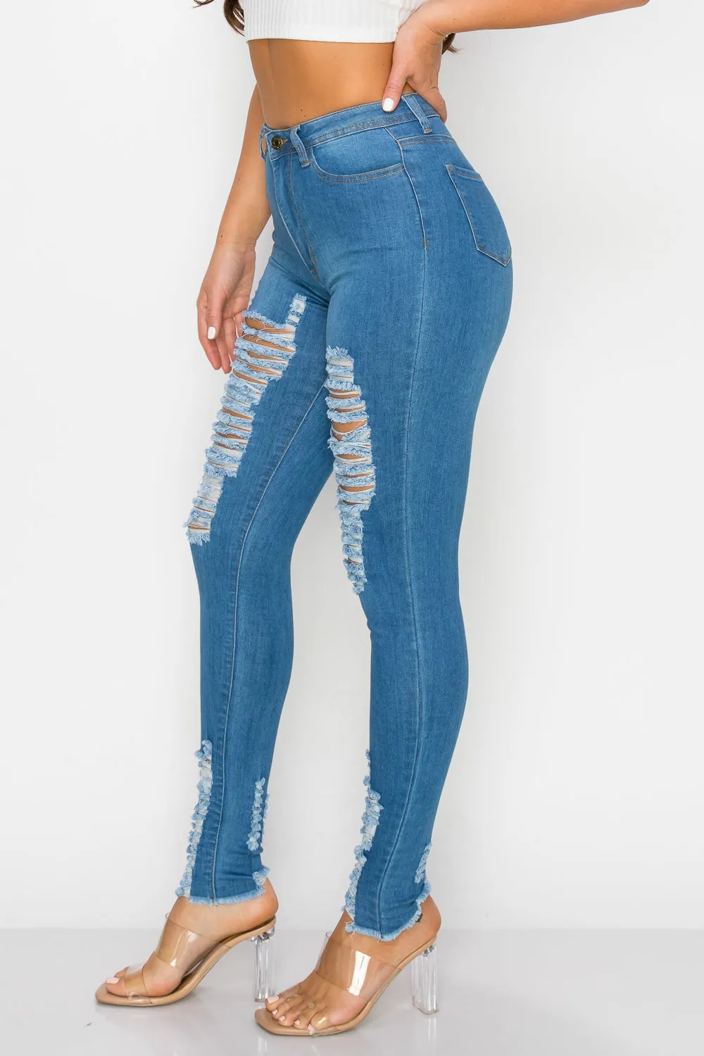 LO-196 RIPPED SKINNY DENIM