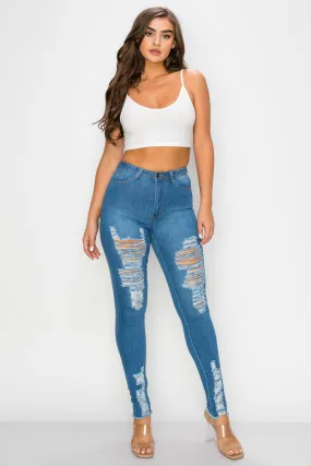 LO-196 RIPPED SKINNY DENIM