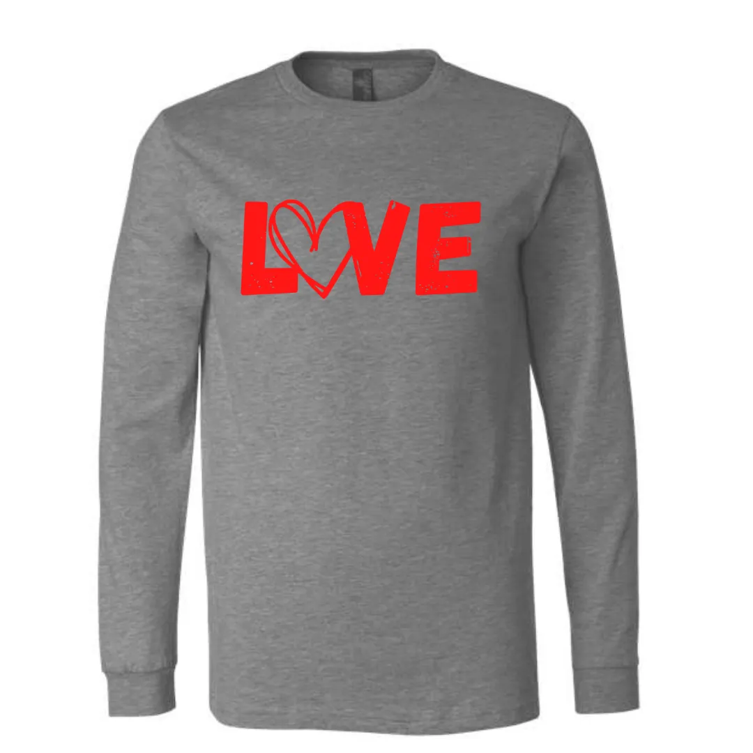 Love w/ Heart Unisex Long Sleeve Tee