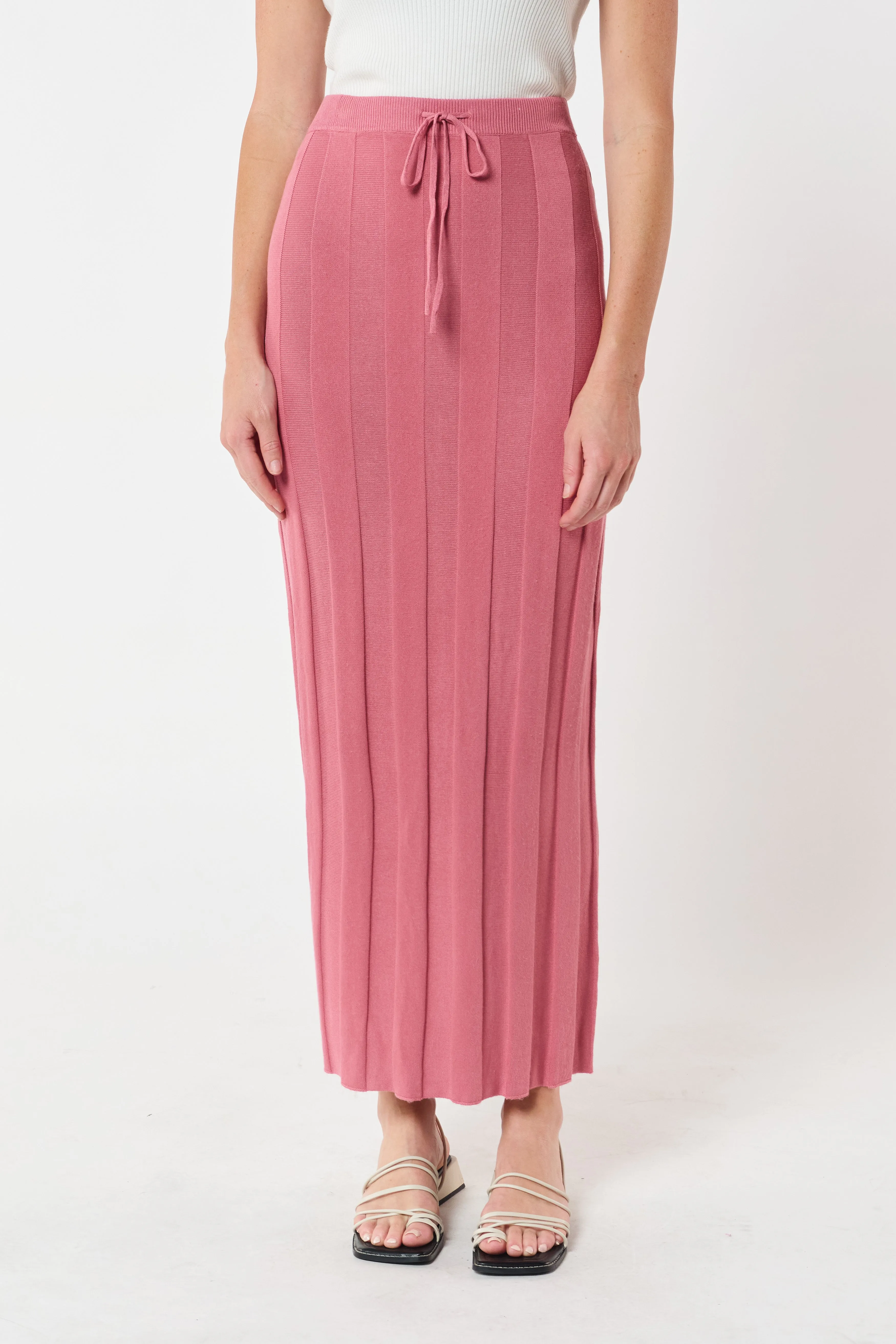 Lulu Column Knit Midi Skirt - Rose