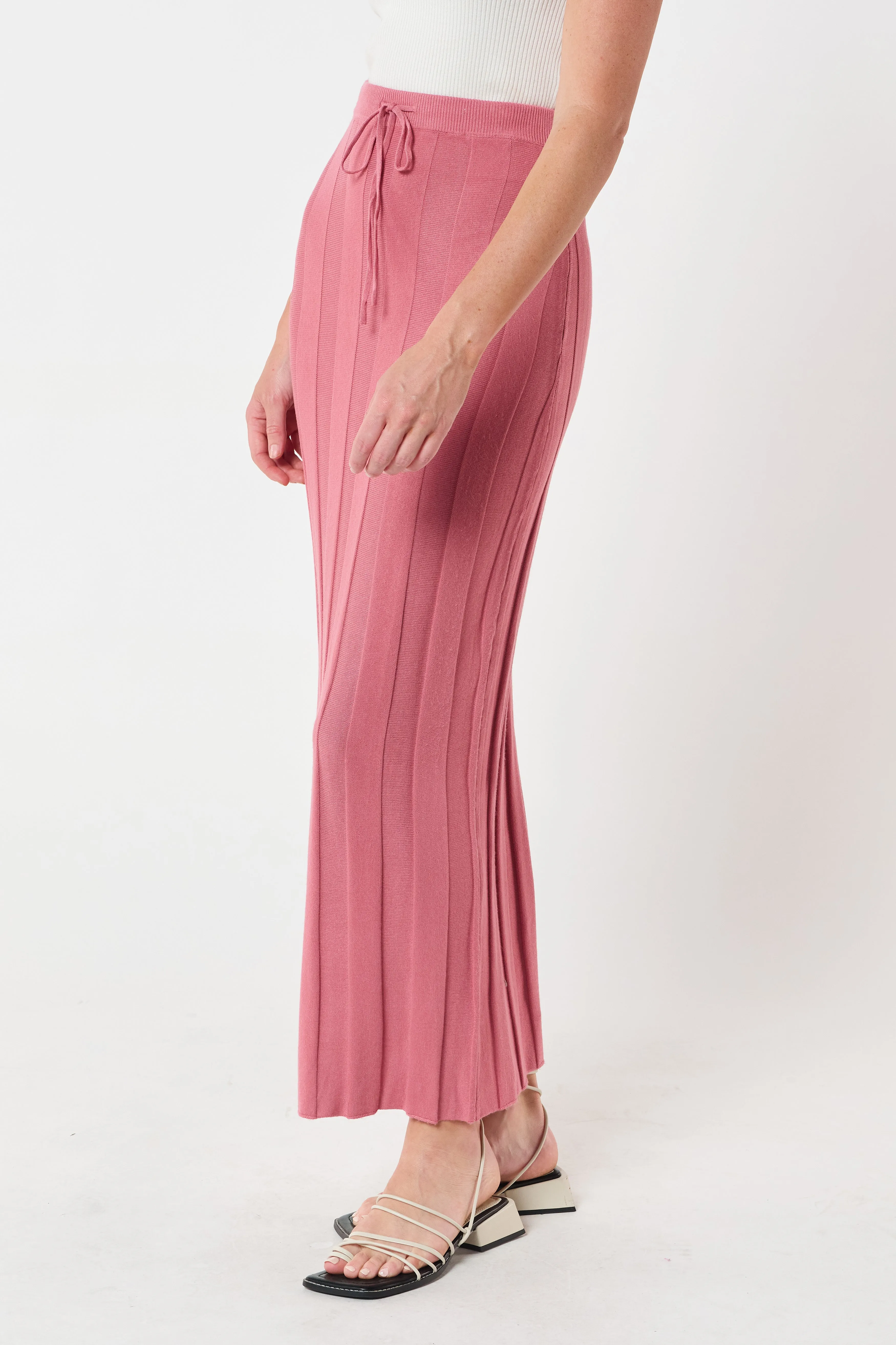 Lulu Column Knit Midi Skirt - Rose