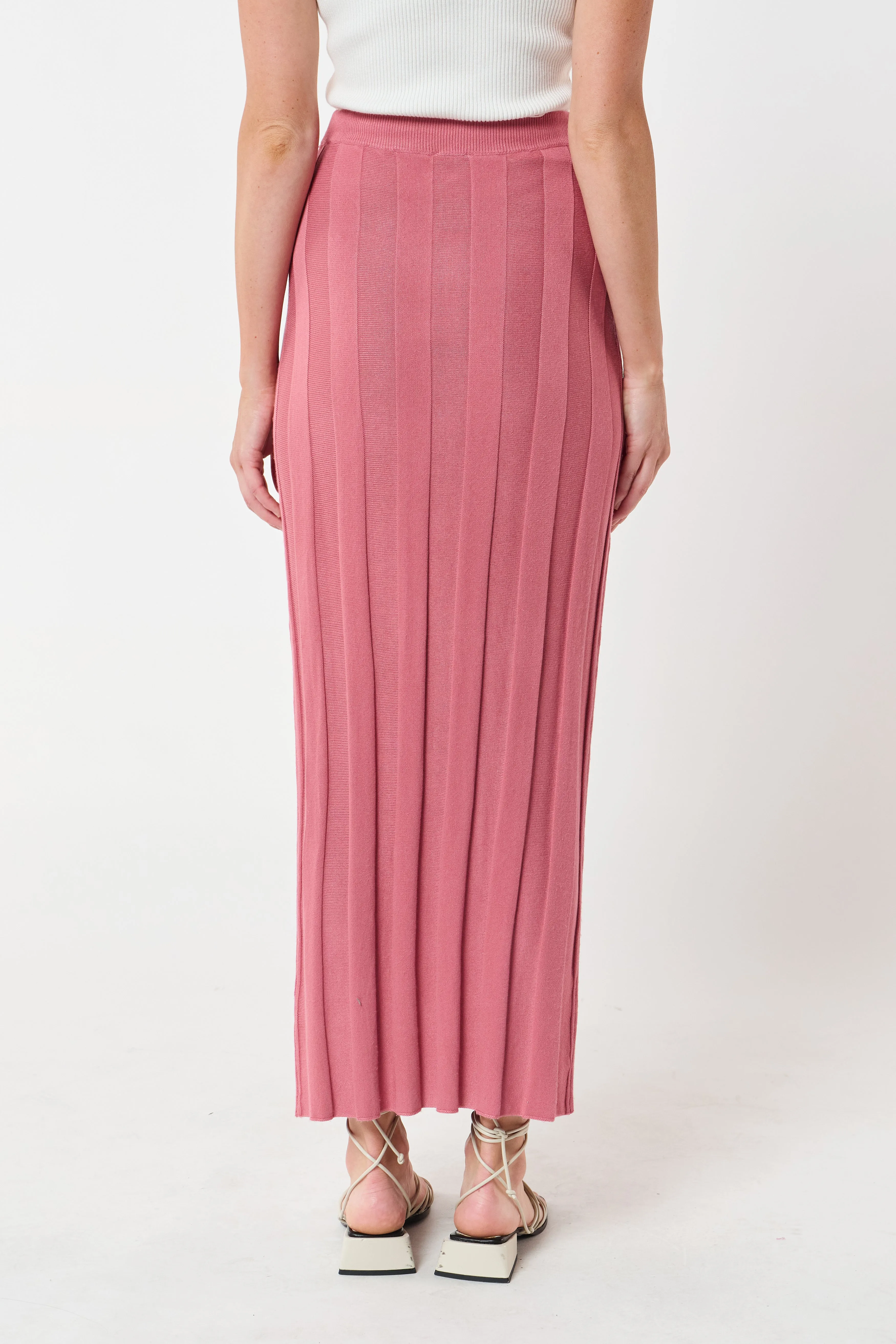 Lulu Column Knit Midi Skirt - Rose