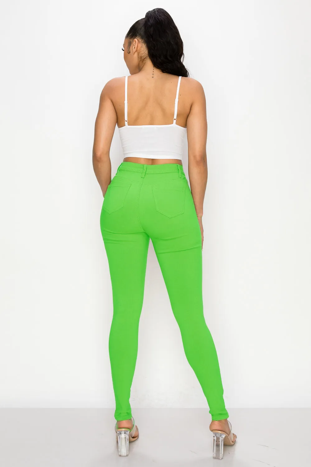 LV-300 APPLEGREEN HIGH WAISTED COLORED JEANS