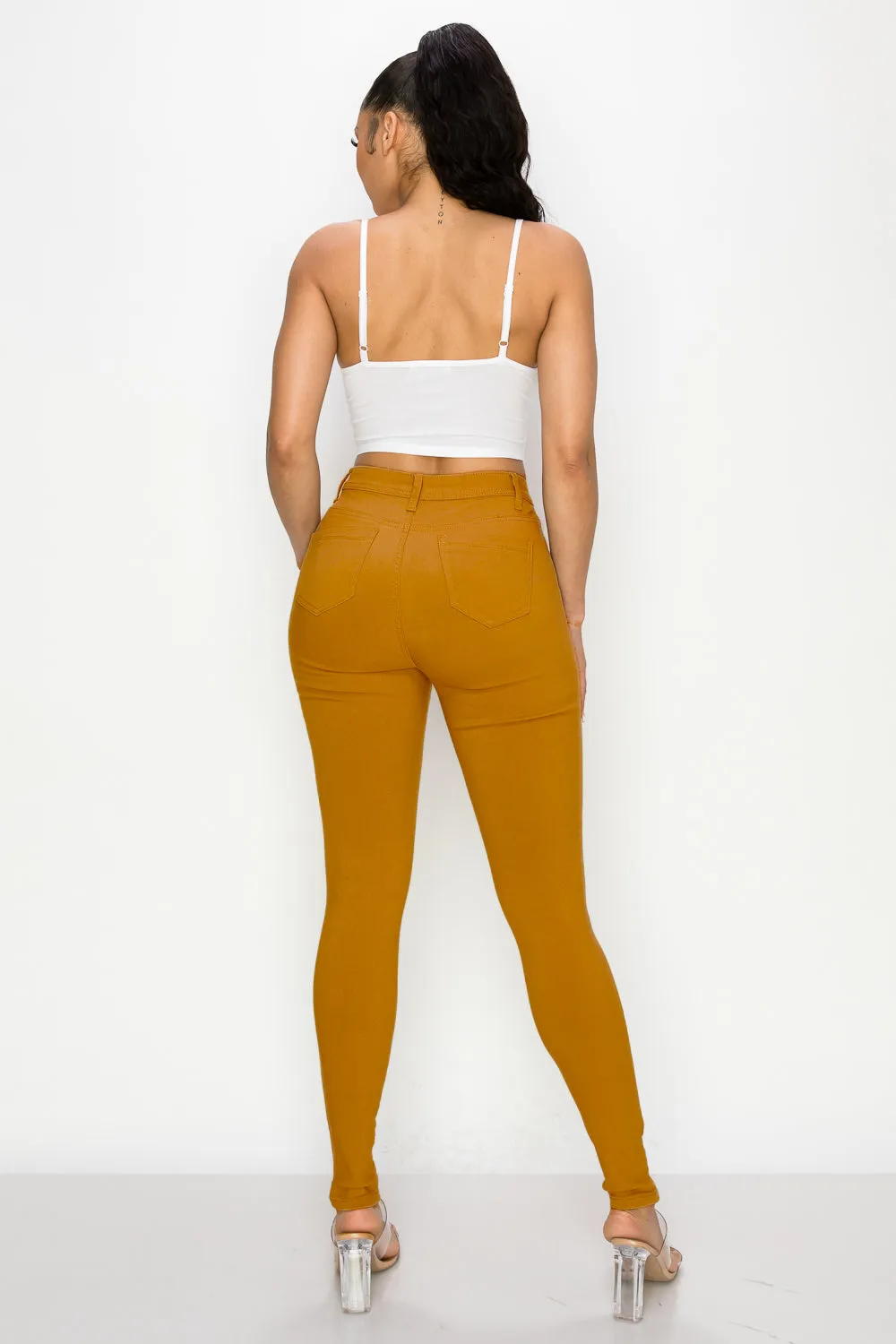 LV-300 CARAMEL HIGH WAISTED COLORED JEANS