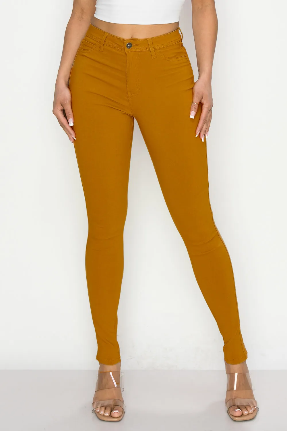 LV-300 CARAMEL HIGH WAISTED COLORED JEANS