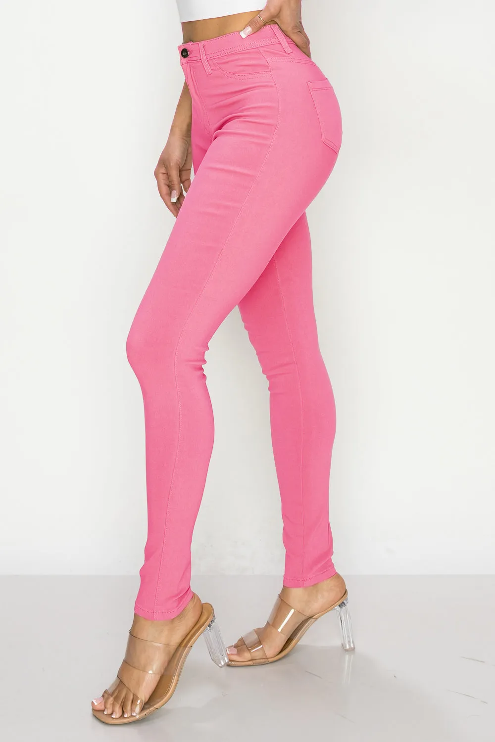 LV-300 LIGHTPINK HIGH WAISTED COLORED JEANS