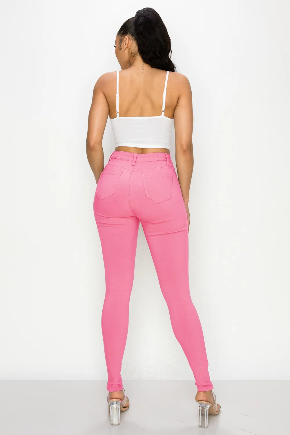 LV-300 LIGHTPINK HIGH WAISTED COLORED JEANS