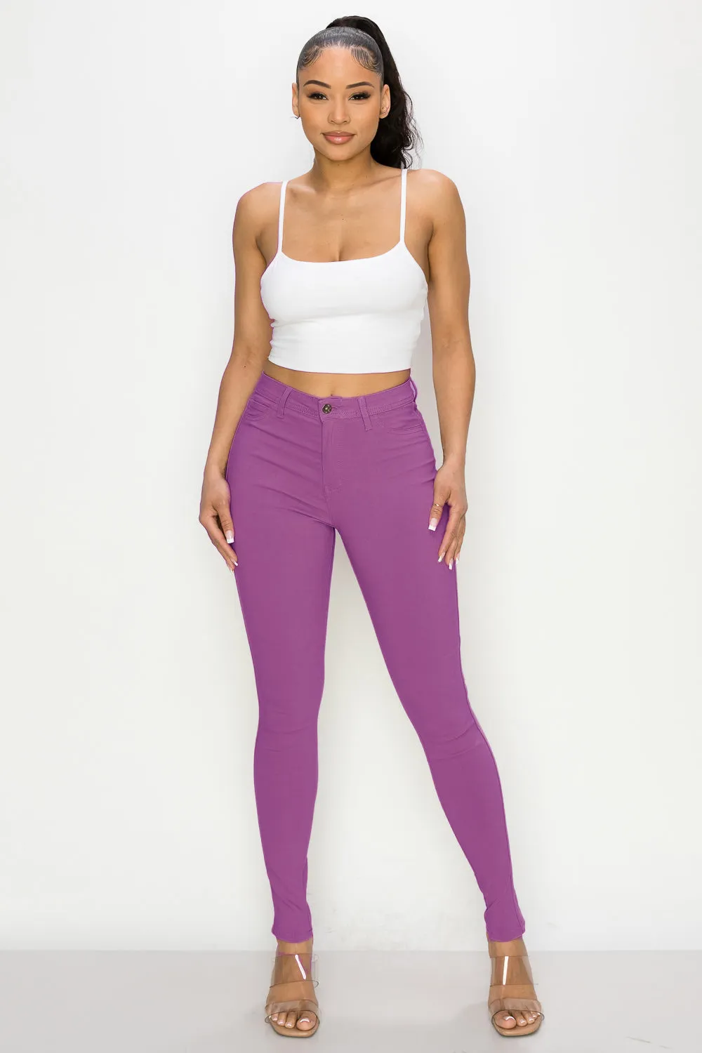 LV-300 PURPLE HIGH WAISTED COLORED JEANS