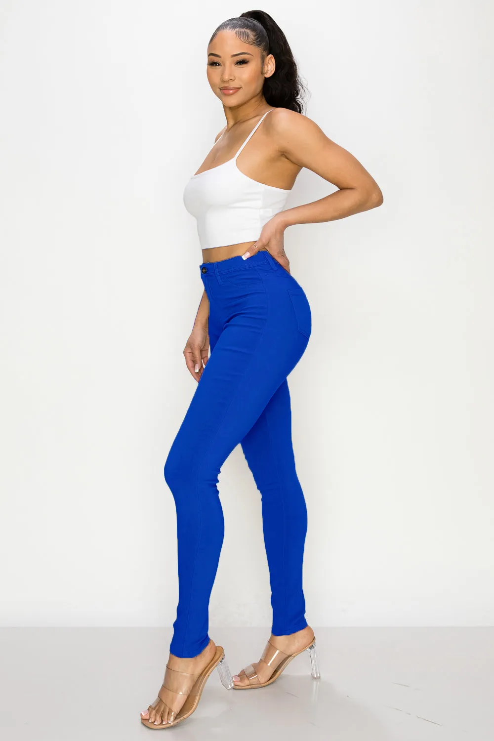 LV-300 ROYAL BLUE HIGH WAISTED COLORED JEANS