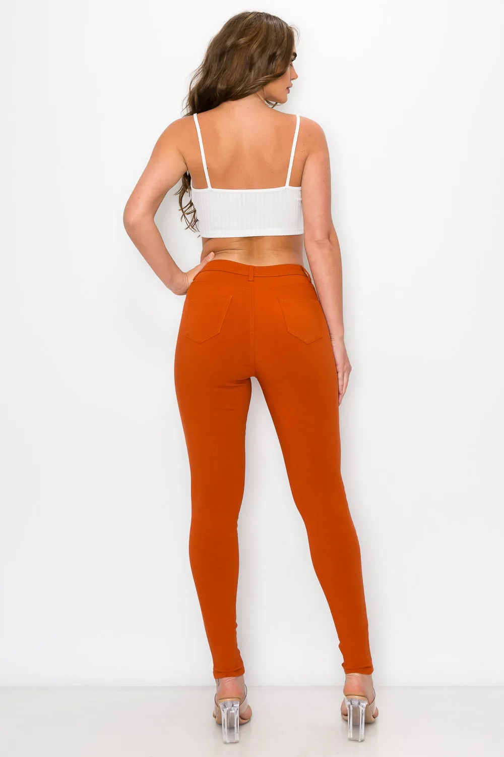 LV-300 RUST HIGH WAISTED COLORED JEANS