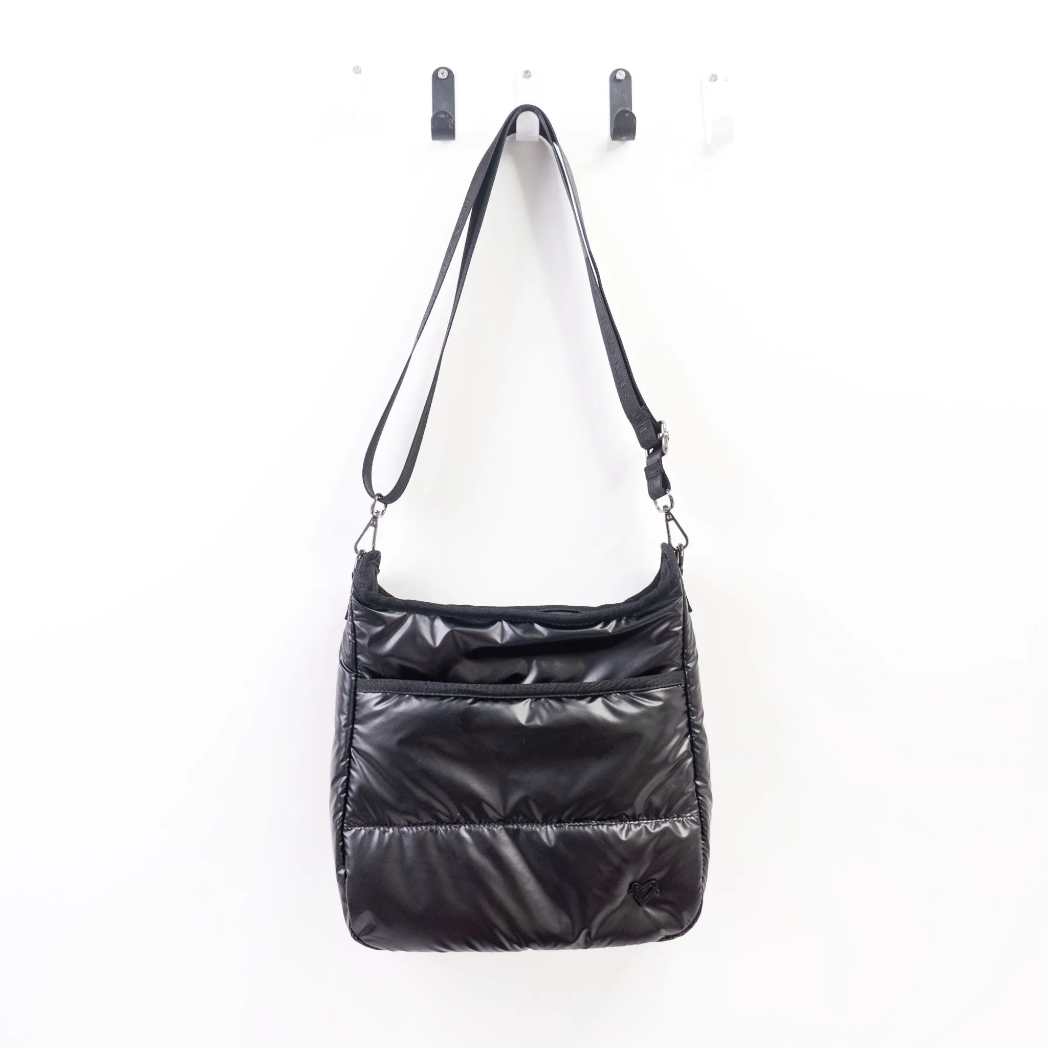 Markham Puffer Messenger Bags - Black