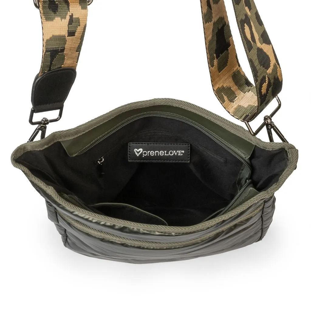 Markham Puffer Messenger Bags - Olive