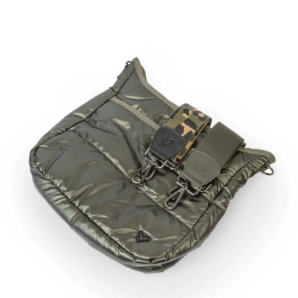 Markham Puffer Messenger Bags - Olive