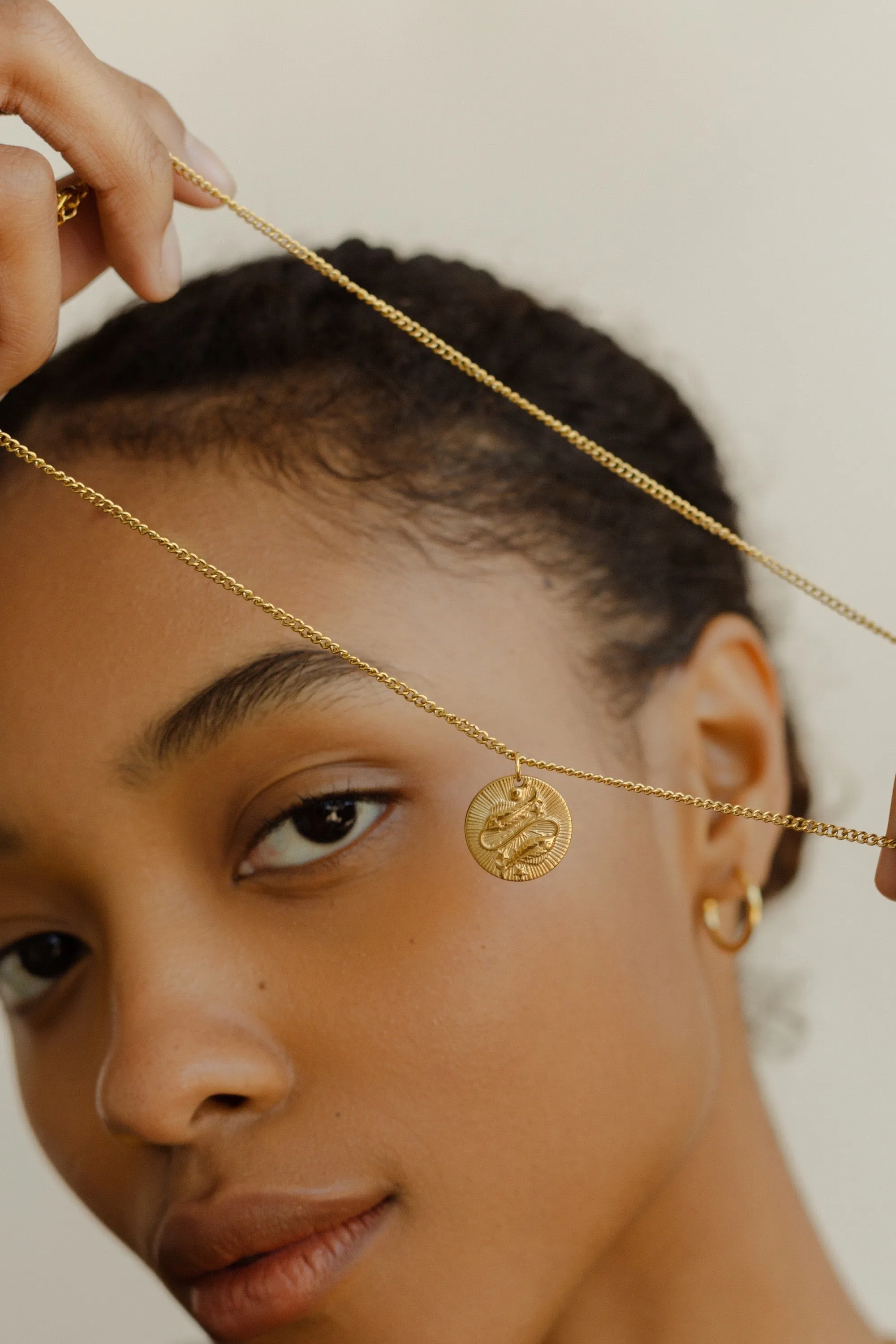 Medallion Disc Zodiac Necklace