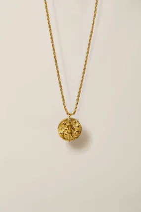 Medallion Disc Zodiac Necklace
