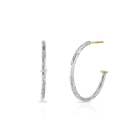 Midi Hammered Hoop Earrings
