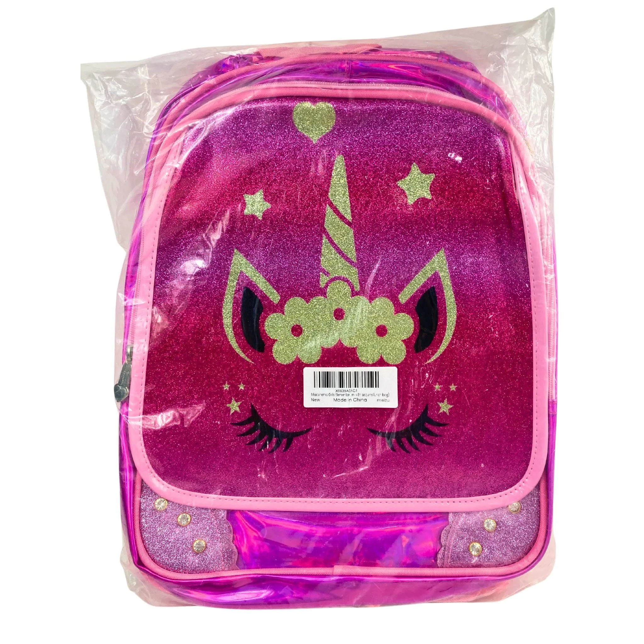Mloovnemo Girls Elementary with Sequins Lunch Bag (24 Pcs Lot)
