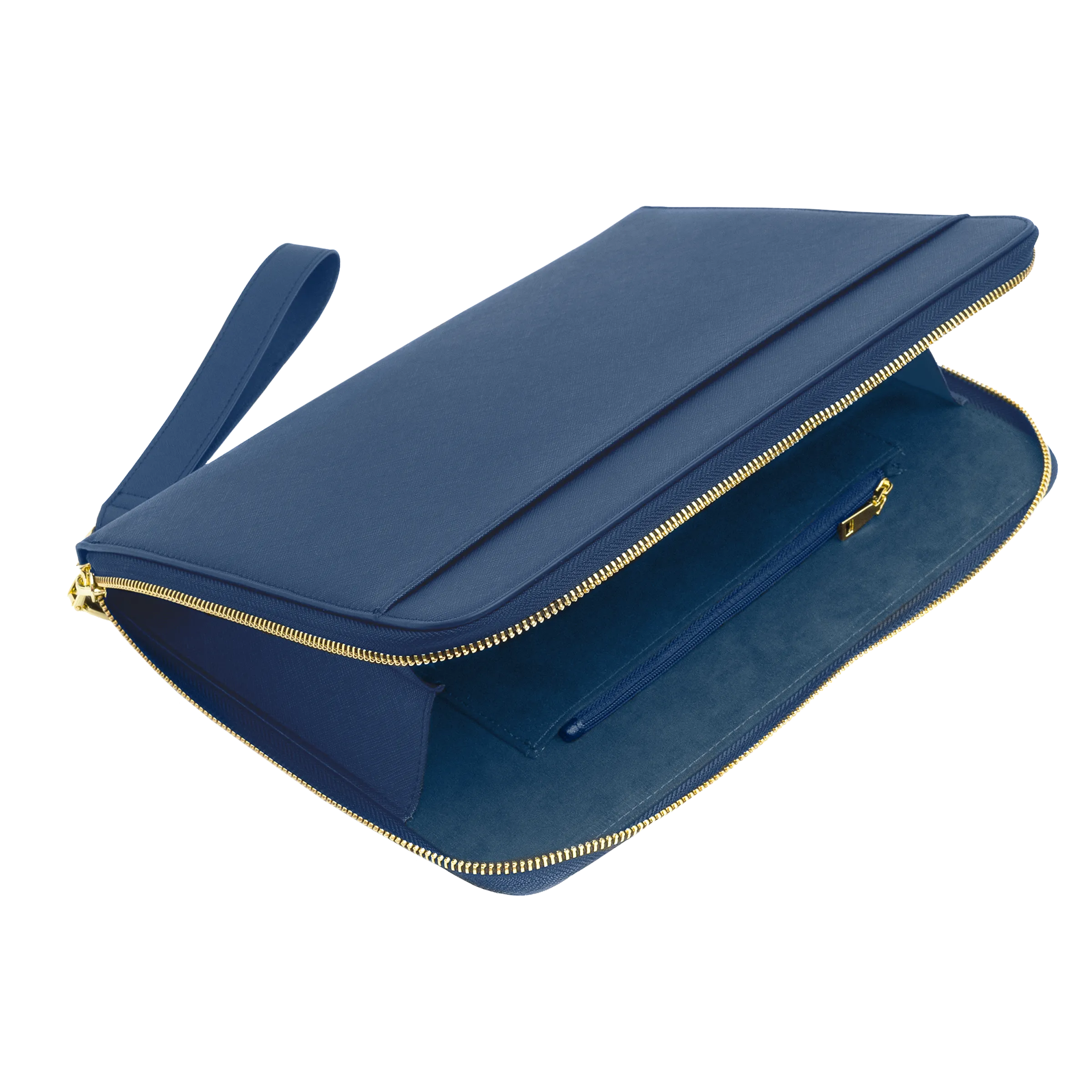 Navy - Large Saffiano Pouch