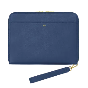Navy - Large Saffiano Pouch