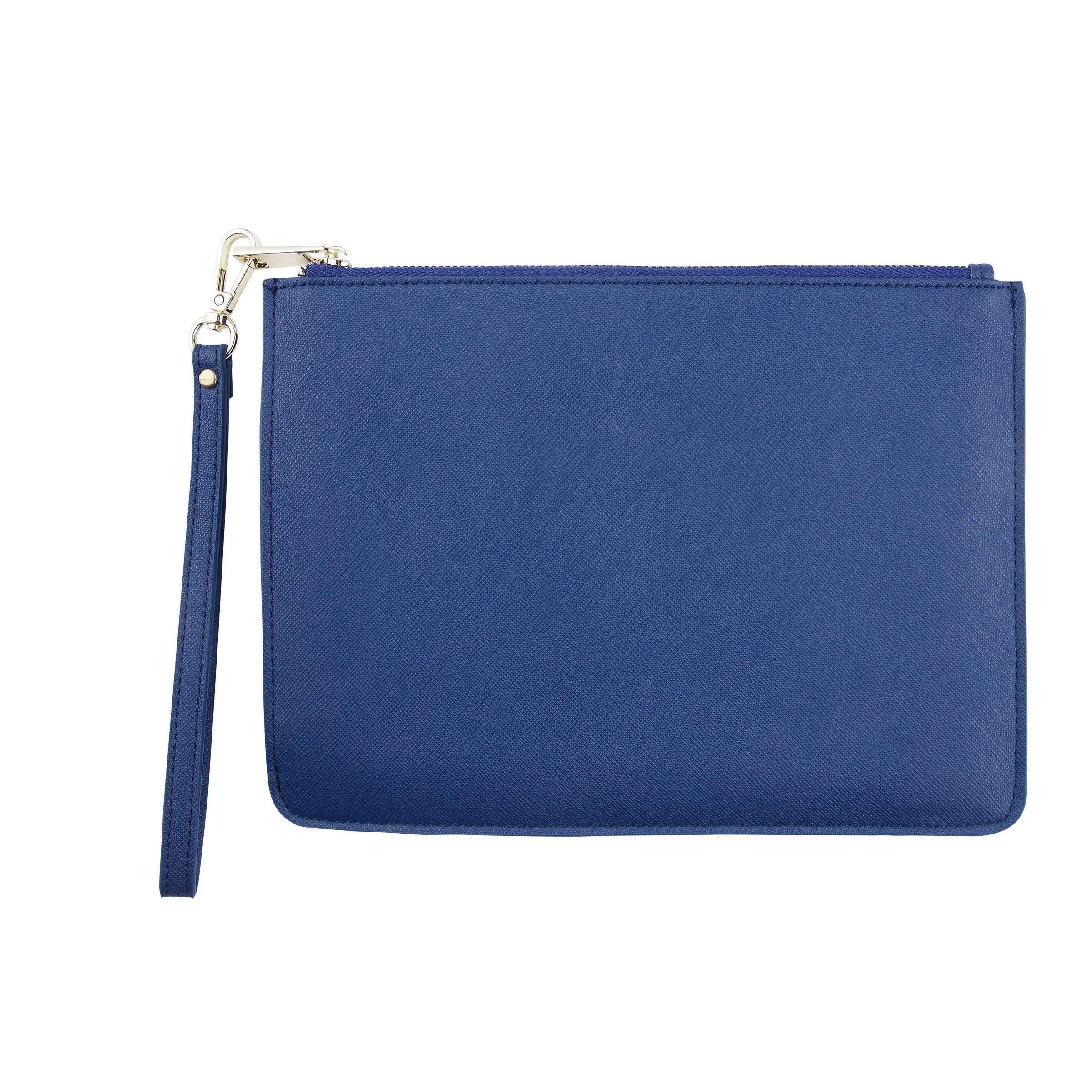 Navy - Small Saffiano Pouch