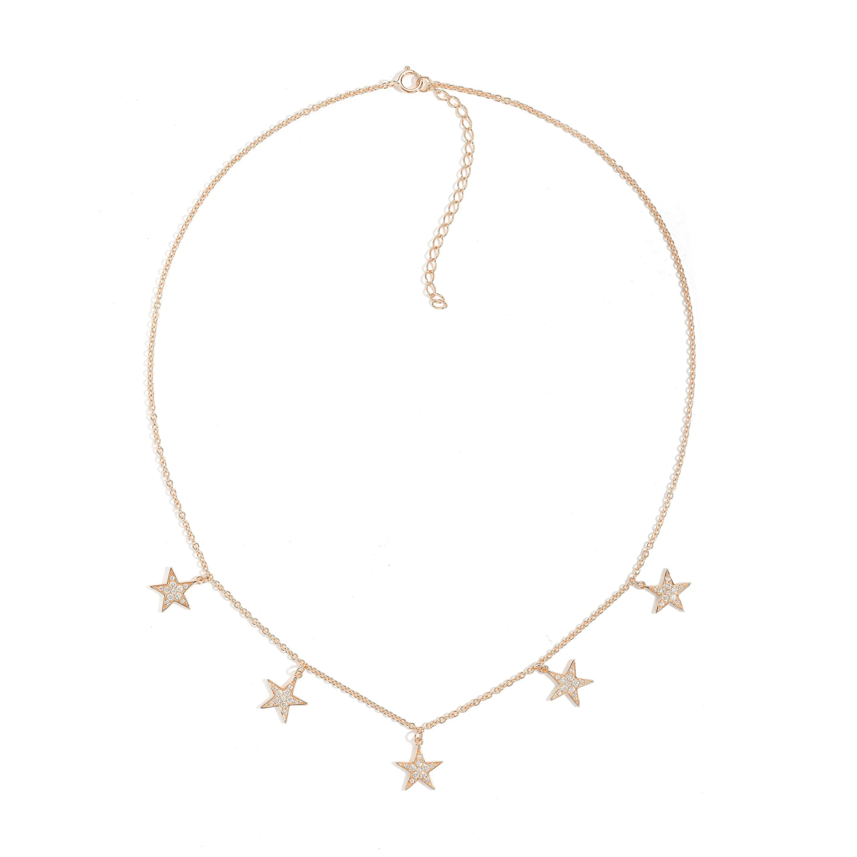 Orchid Gems Twinkle Stars Diamond Necklace