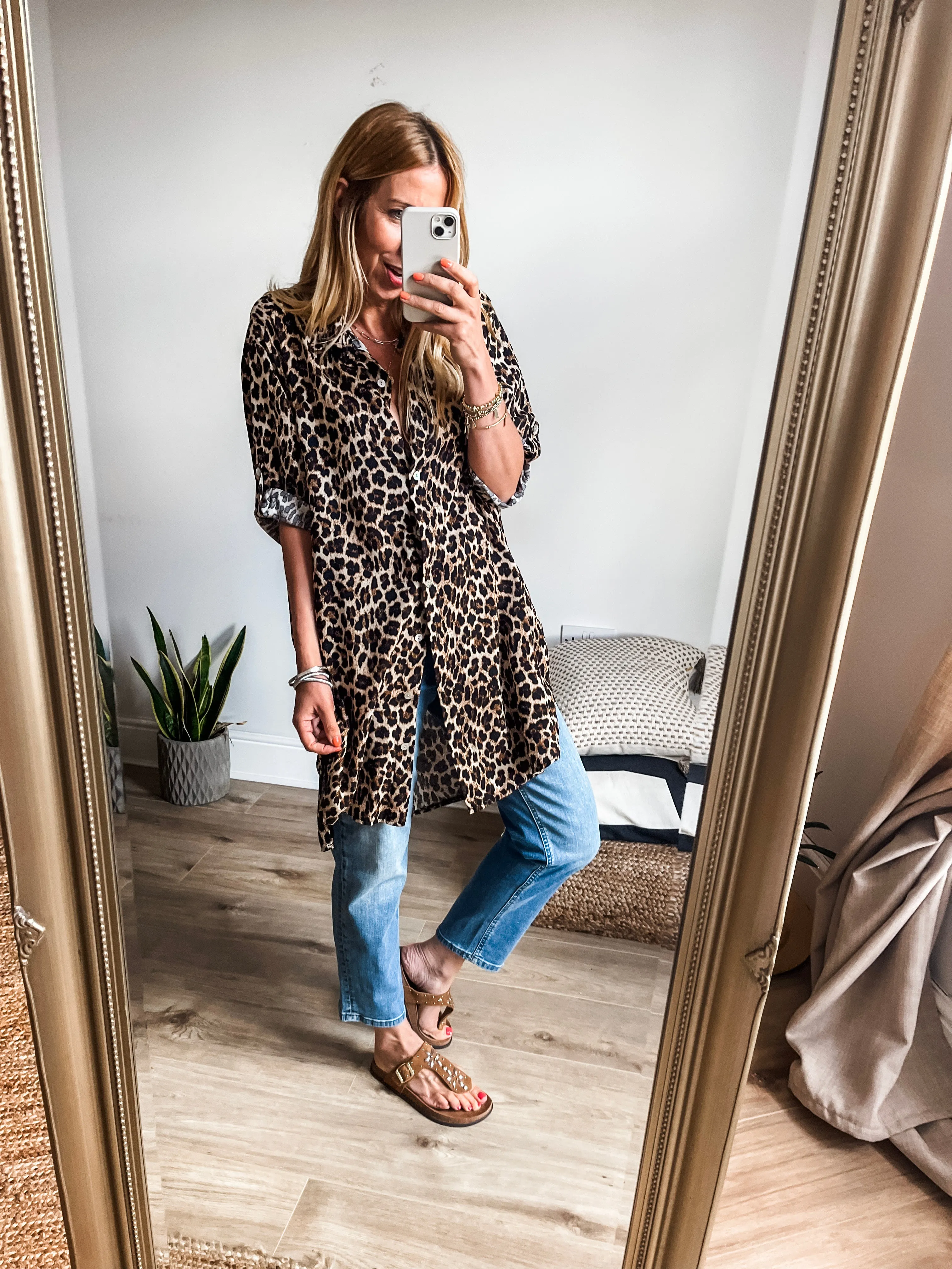 Oversized Leopard Print Shirt