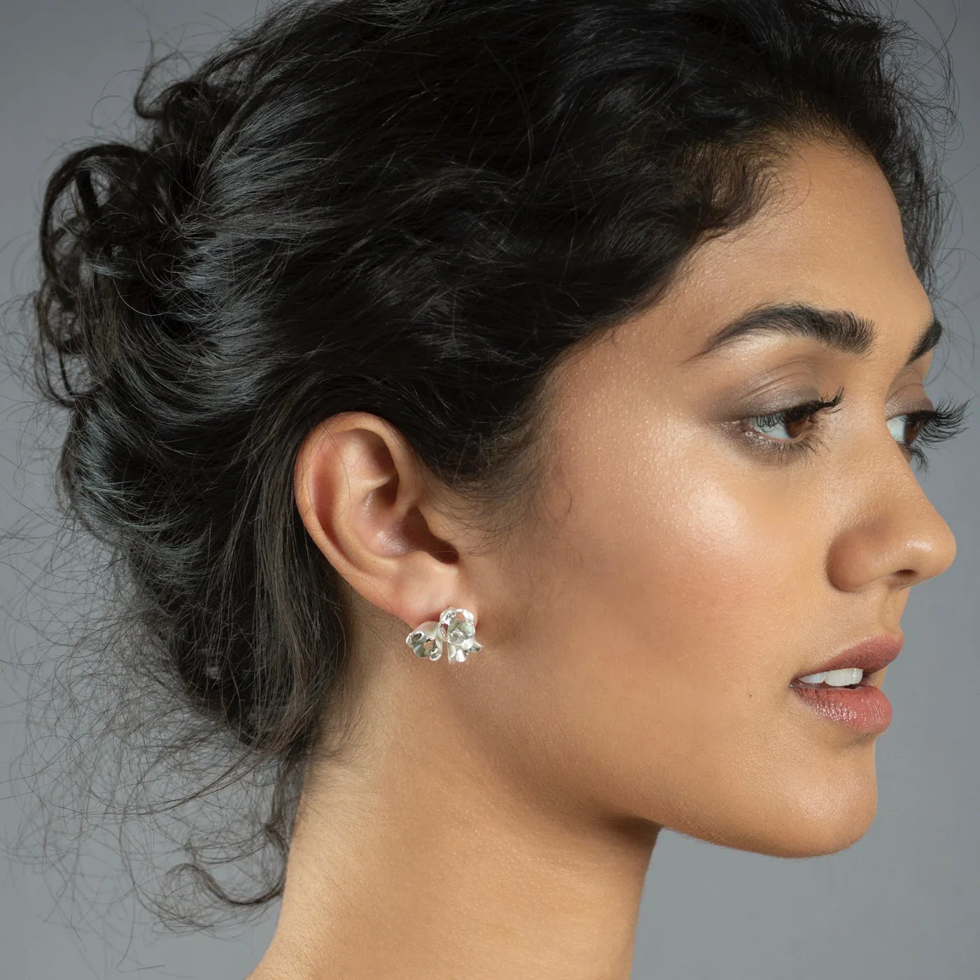 Padauk Cluster Studs - Silver