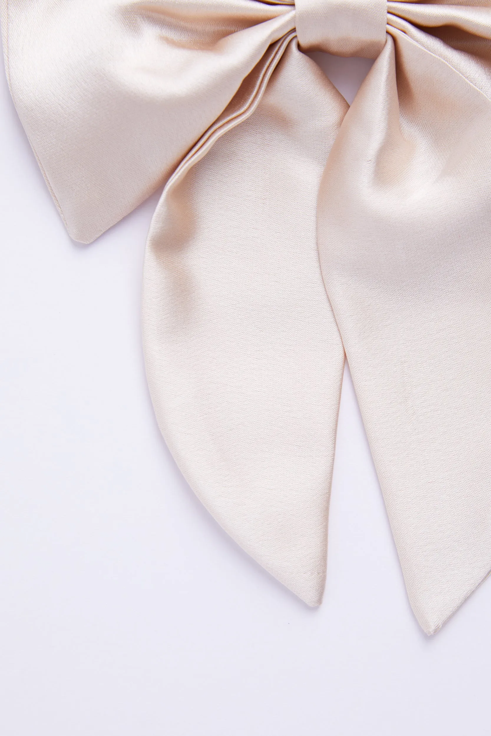 Personalised Bridal Luxury Satin Hair Bow Scrunchie - Nude