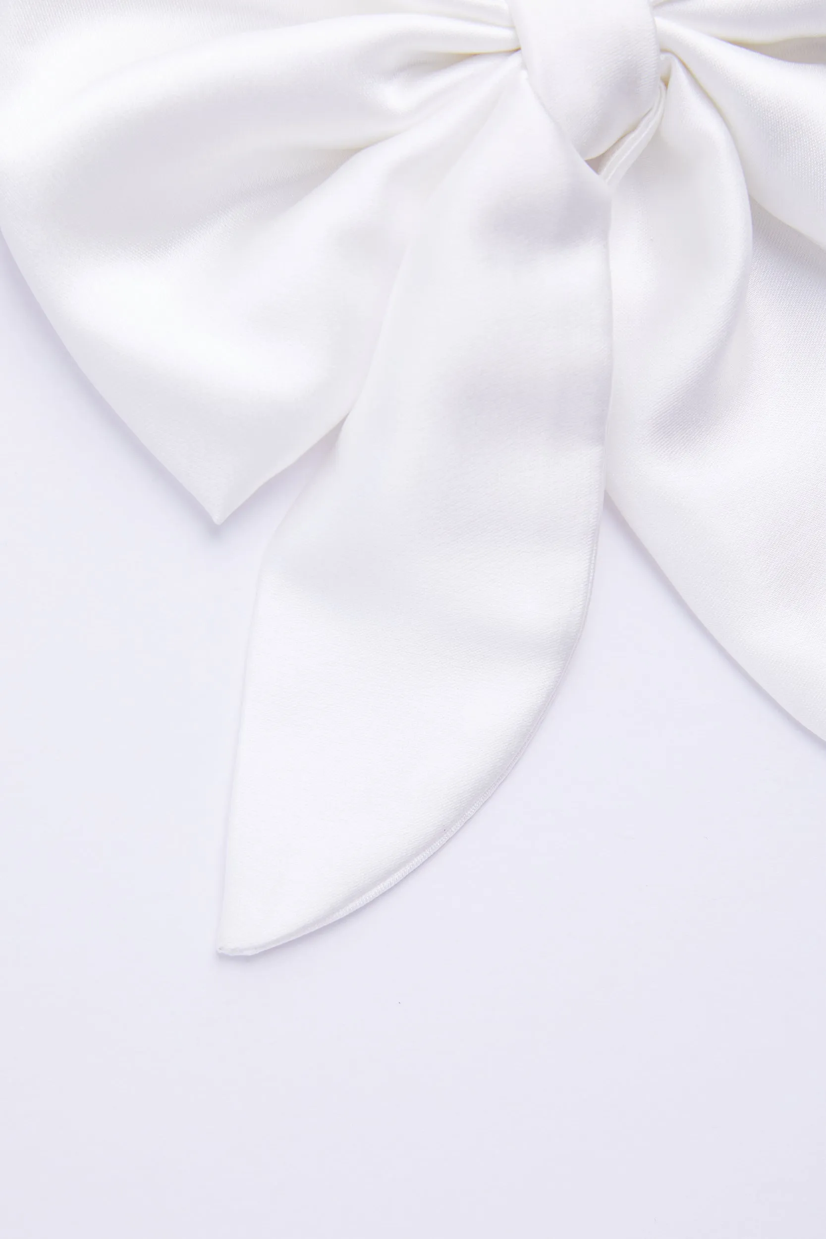 Personalised Bridal Luxury Satin Hair Bow Scrunchie - White