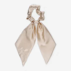 Personalised Bridal Luxury Satin Hair Ribbon Scrunchie - Nude