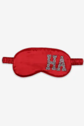 Personalised Christmas Satin Eye mask & Bag With Initial Letter Embellishment  - Red