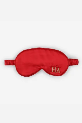 Personalised Christmas Satin Eye mask with bag - Red