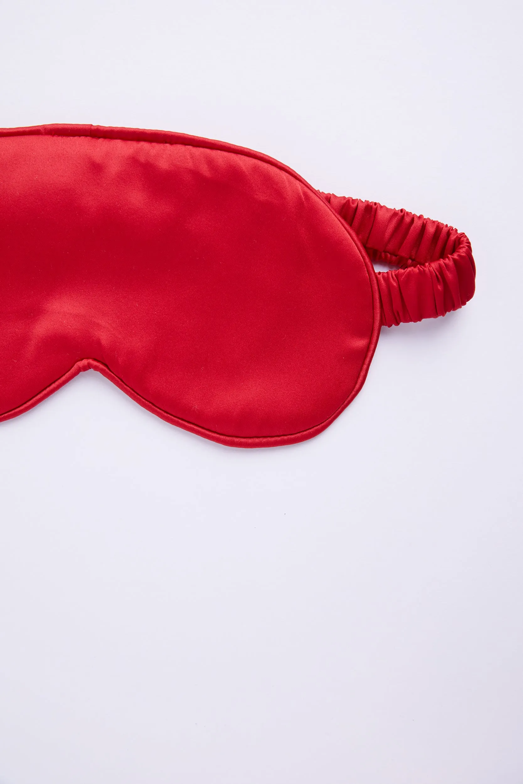 Personalised Christmas Satin Eye mask with bag - Red