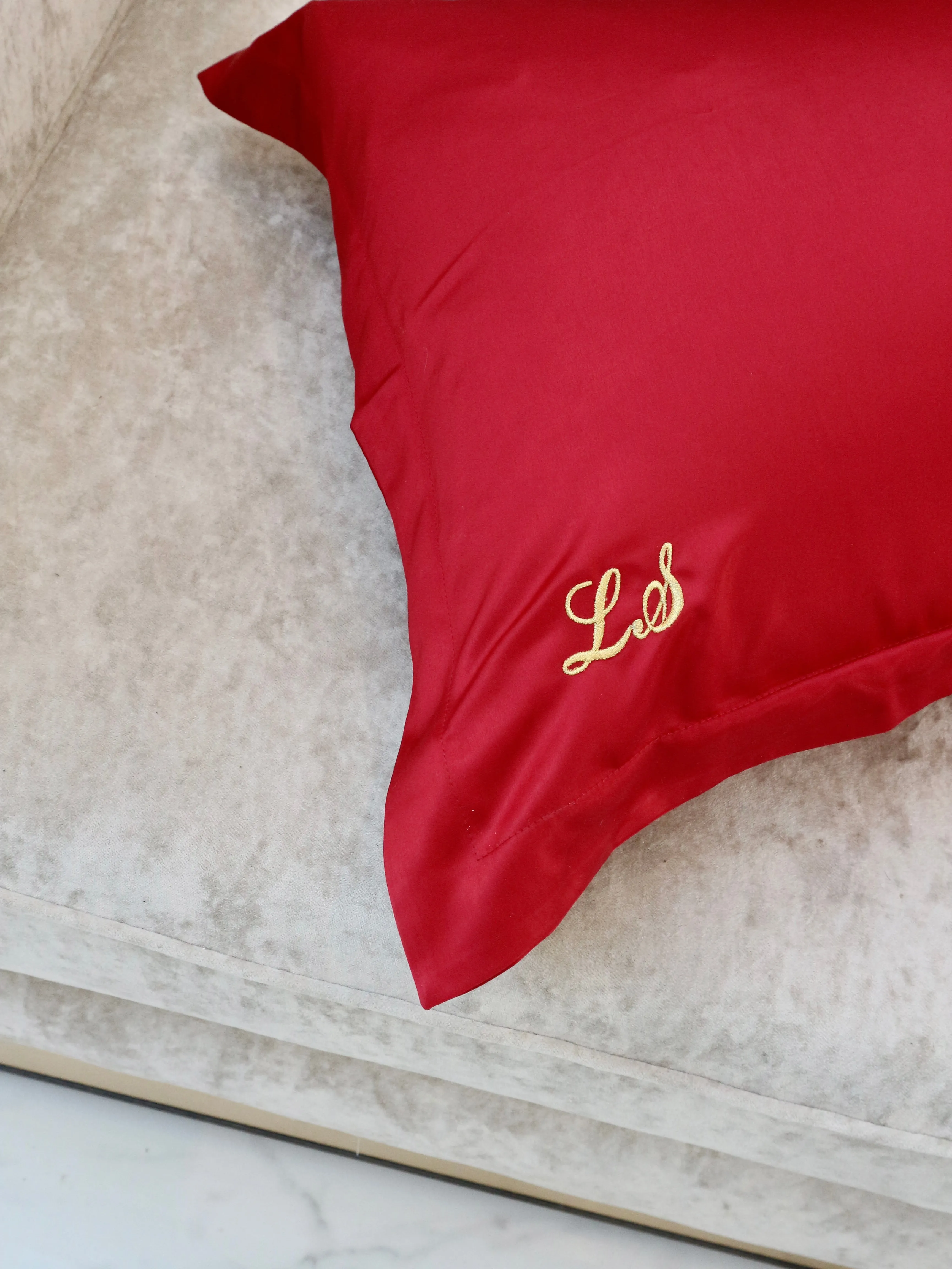Personalised Christmas Satin Oxford Pillowcase - Red