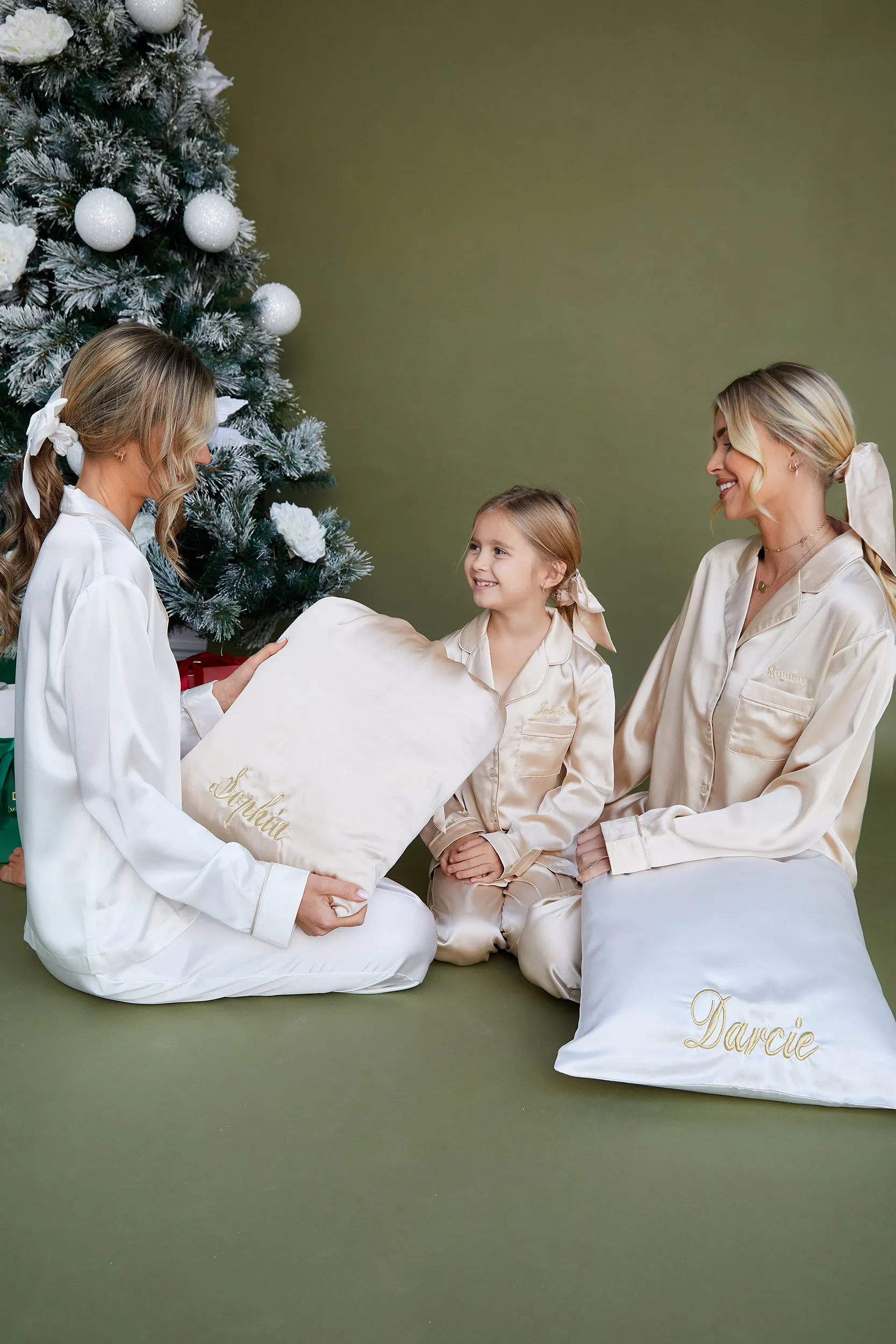 Personalised Christmas Satin Sack - Nude
