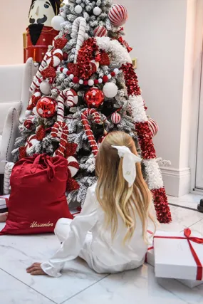 Personalised Christmas Satin Sack - Red
