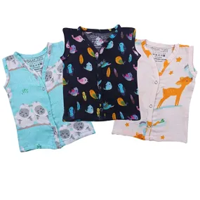 Polka Tots Pack of 3 Sleeveless Vest/Jhabla - Multicolor