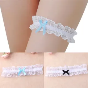 Sexy Fashion Lingerie Wedding Garter Belt Bride Cosplay Party Accessories Bowknot Lace Elastic Leg Ring Bridal Leg Garter