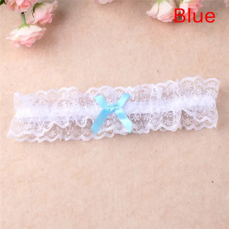 Sexy Fashion Lingerie Wedding Garter Belt Bride Cosplay Party Accessories Bowknot Lace Elastic Leg Ring Bridal Leg Garter