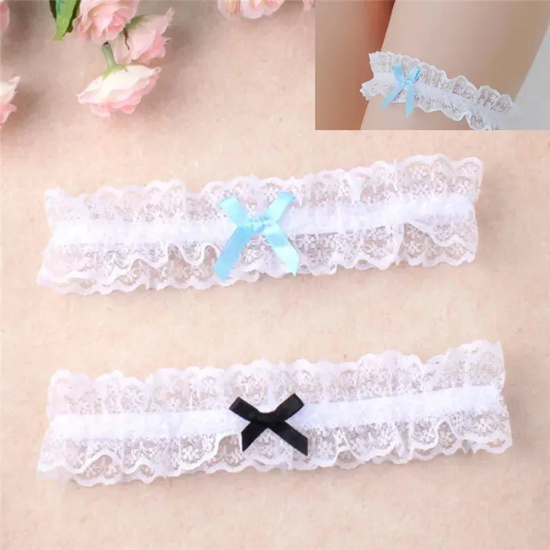 Sexy Fashion Lingerie Wedding Garter Belt Bride Cosplay Party Accessories Bowknot Lace Elastic Leg Ring Bridal Leg Garter